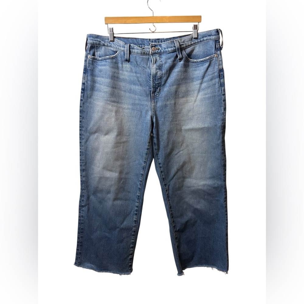 MADEWELL | denim blue jeans 33 the perfect vintage wide leg crop jean